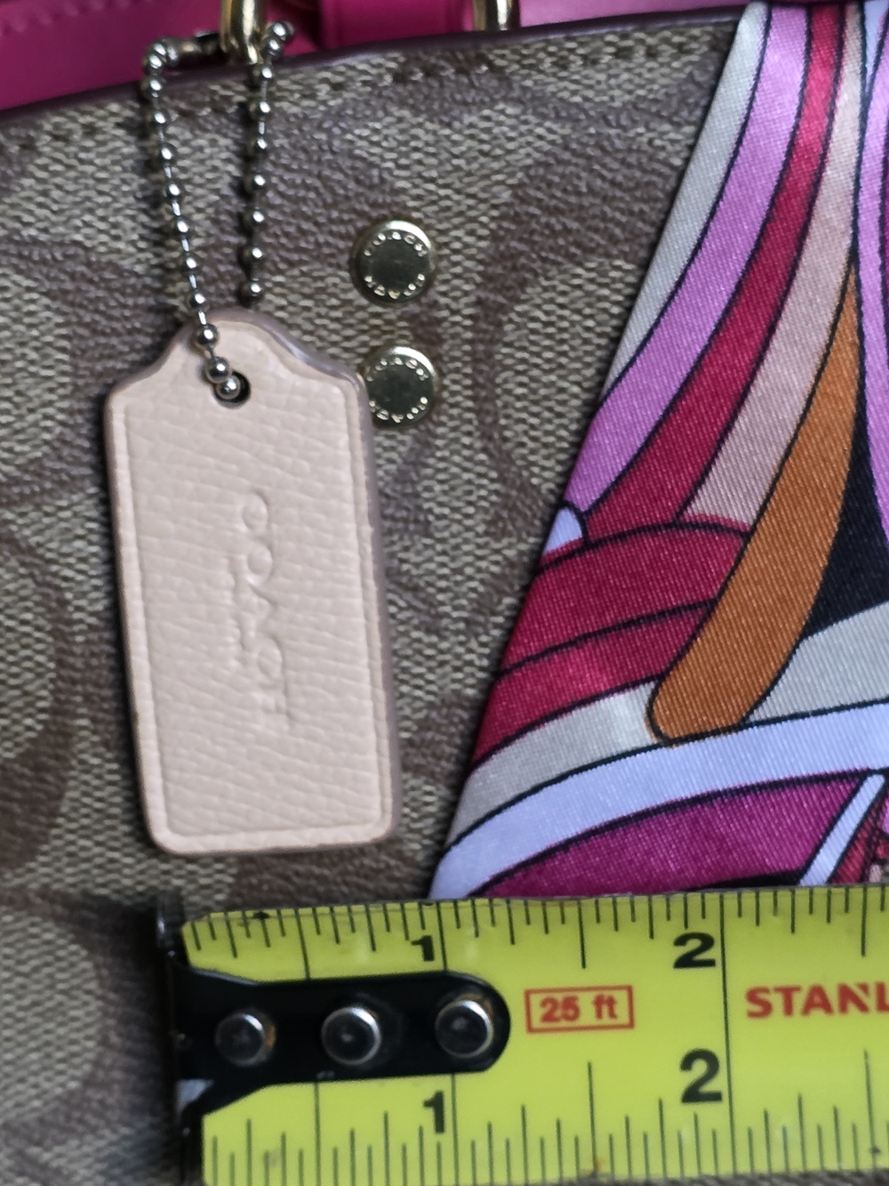Coach Small Light Blush Pink Leather Hangtag - Picture 4 of 5